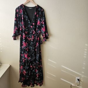 Maxi Floral Wrap Dress